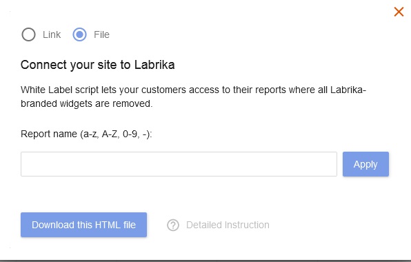 Connect your site to Labrika