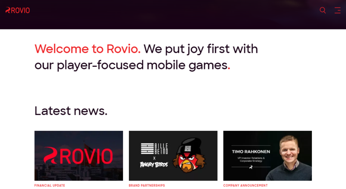 Screenshot showing Rovio Entertainment using Amazon CloudFront for game content distribution and DDoS protection